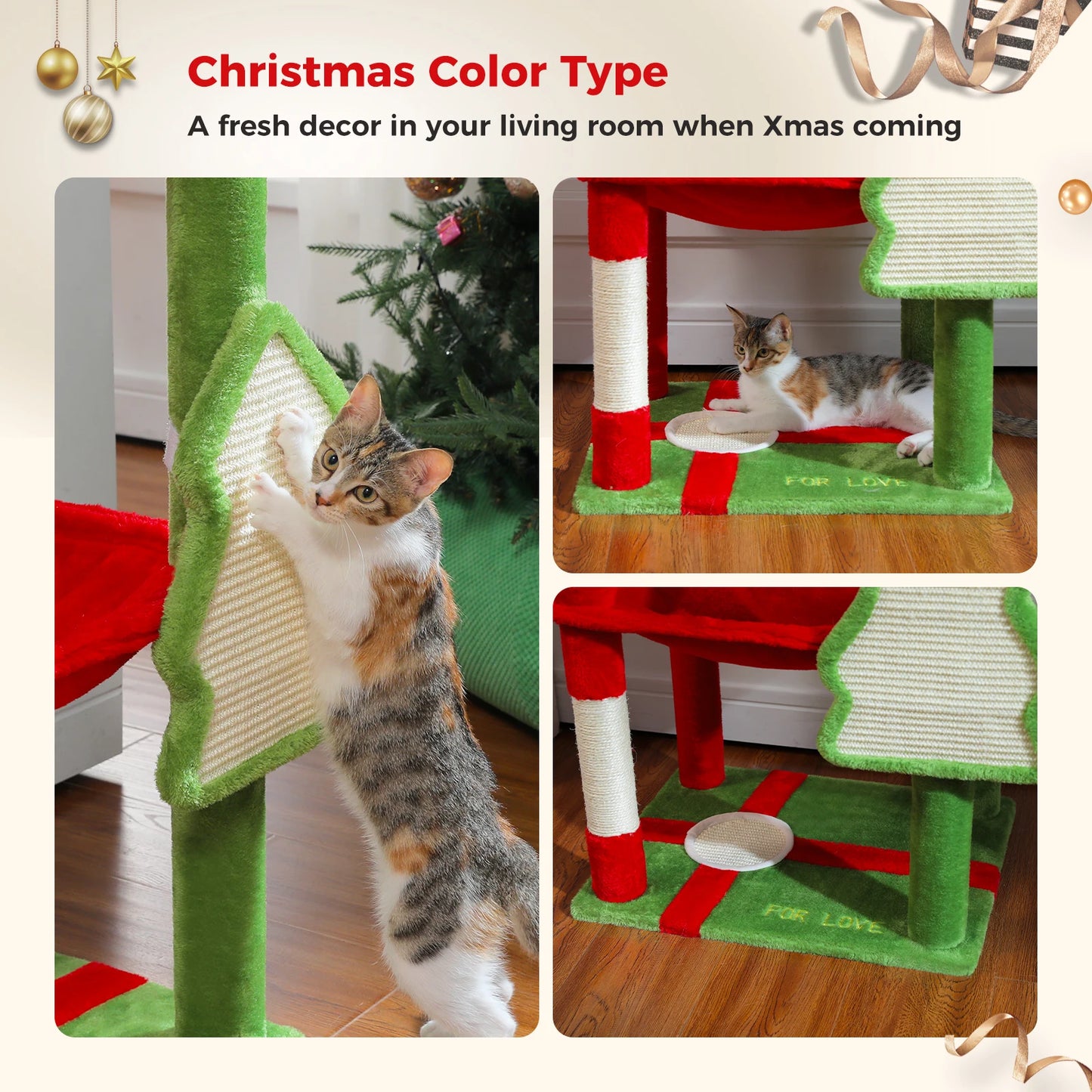 PAWZ Road Cat Tree with Sisal Posts and Hammock Bed