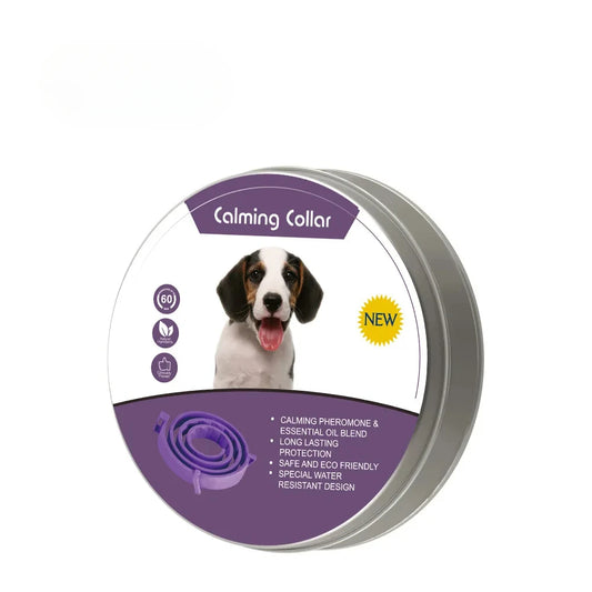 Calming Collar For Cats And Dogs Adjustable With Natural Pheromone Blend Lavender Chamomile