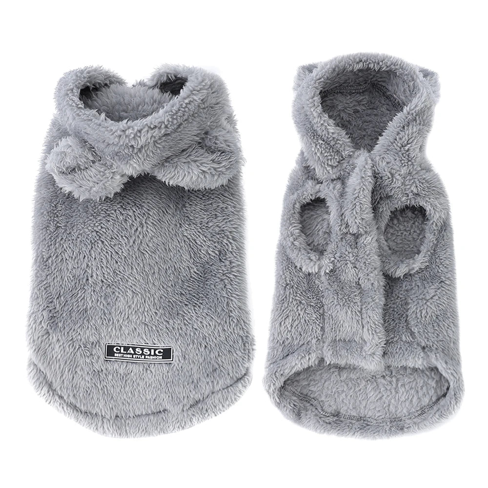 Soft Fleece Hooded Coat for Dogs and Cats Winter Sweater