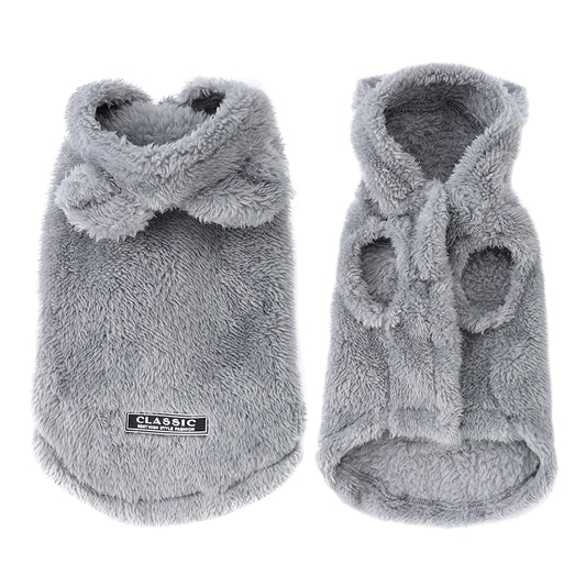 Soft Fleece Hooded Coat for Dogs and Cats Winter Sweater