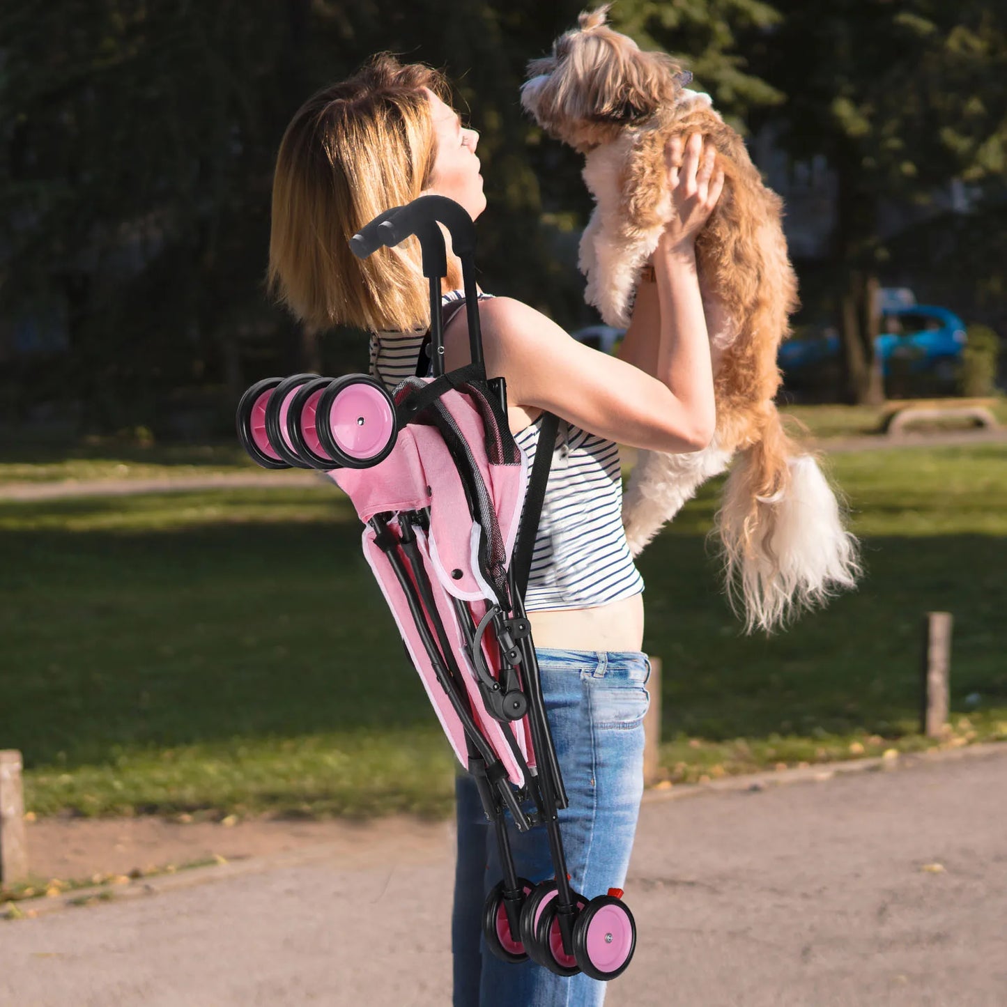 Wedyvko UltraPremium AllTerrainPet Stroller With Four Wheels And StorageAndOrganizer