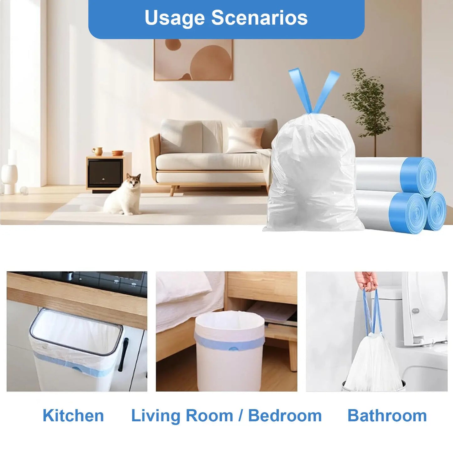 DOEL Self Cleaning Cat Litter Box Liners Poop Bags