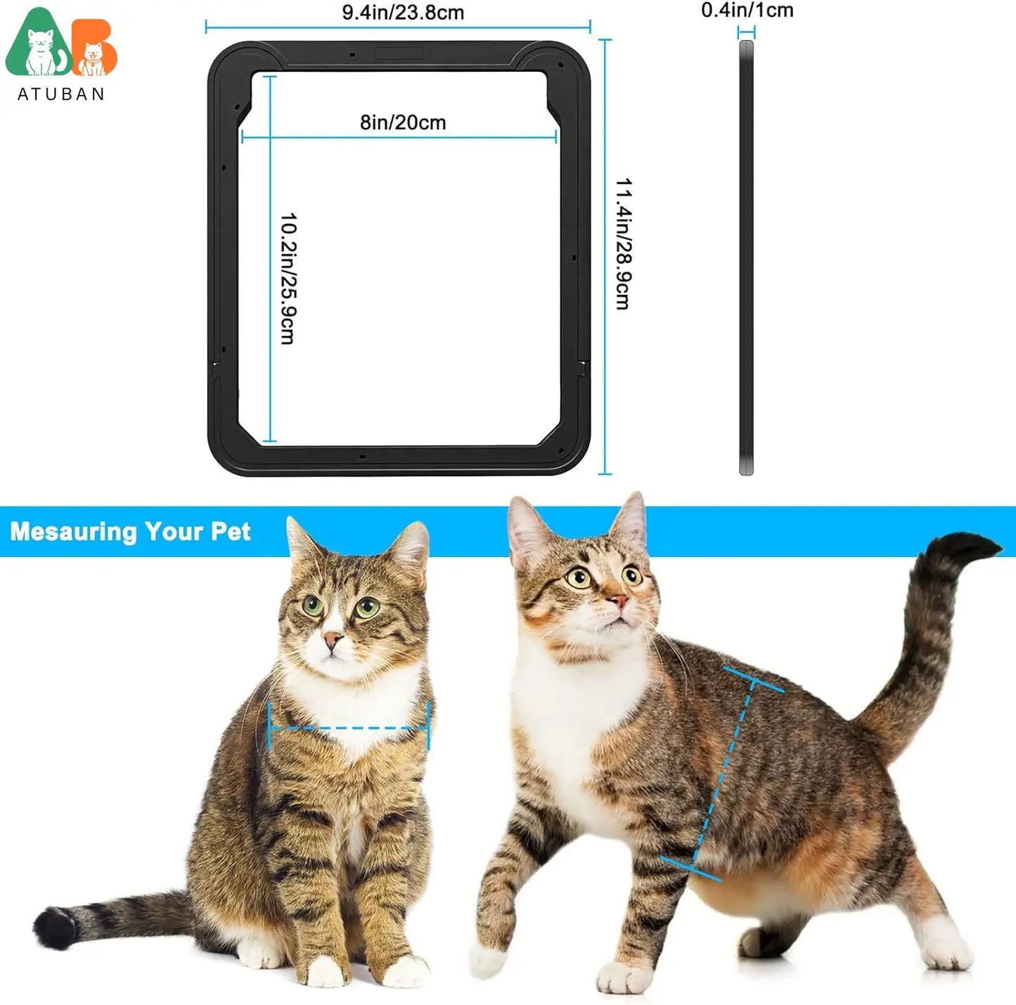 ATUBAN Magnetic Pet Screen Door For Cats And Small Dogs