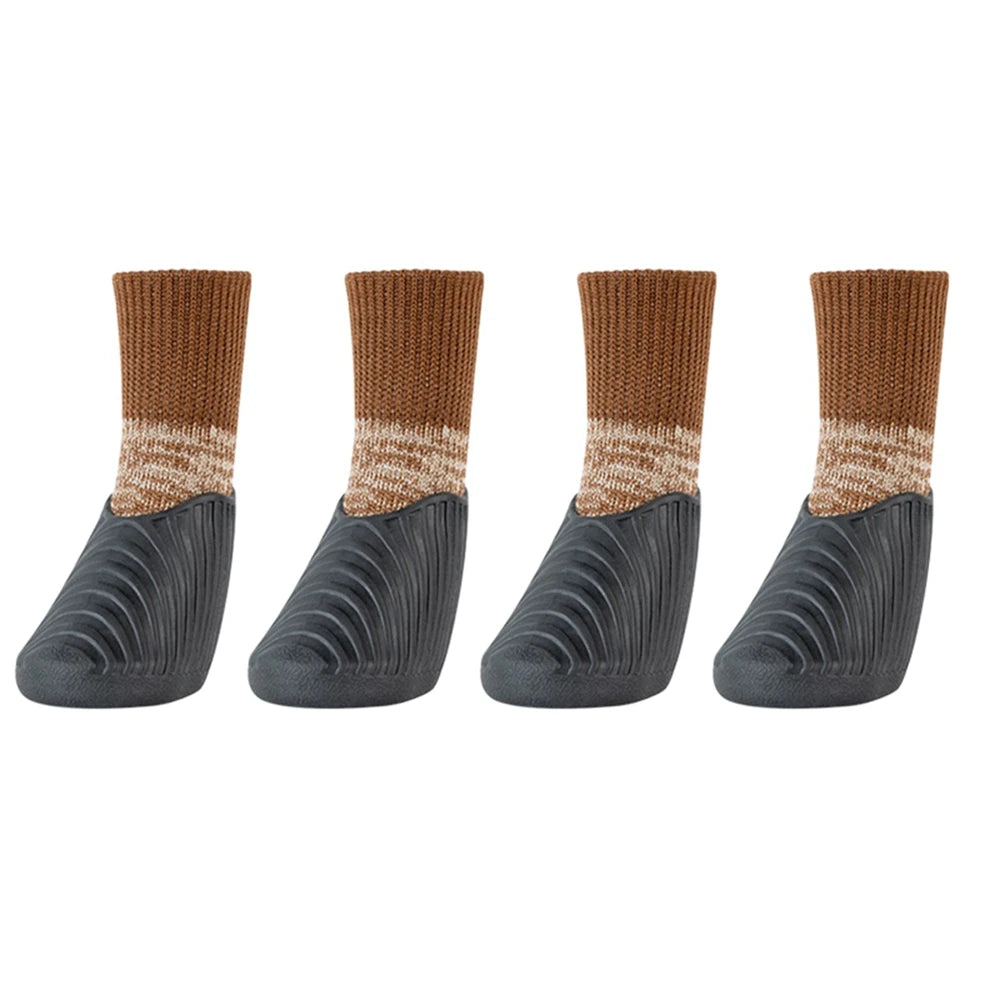 4Pcs Outdoor Pet Dog Boots Dog Shoes Paw Protector Comfortable Waterproof Shoes Anti-slip Boots For Small Medium Large Dogs Cats