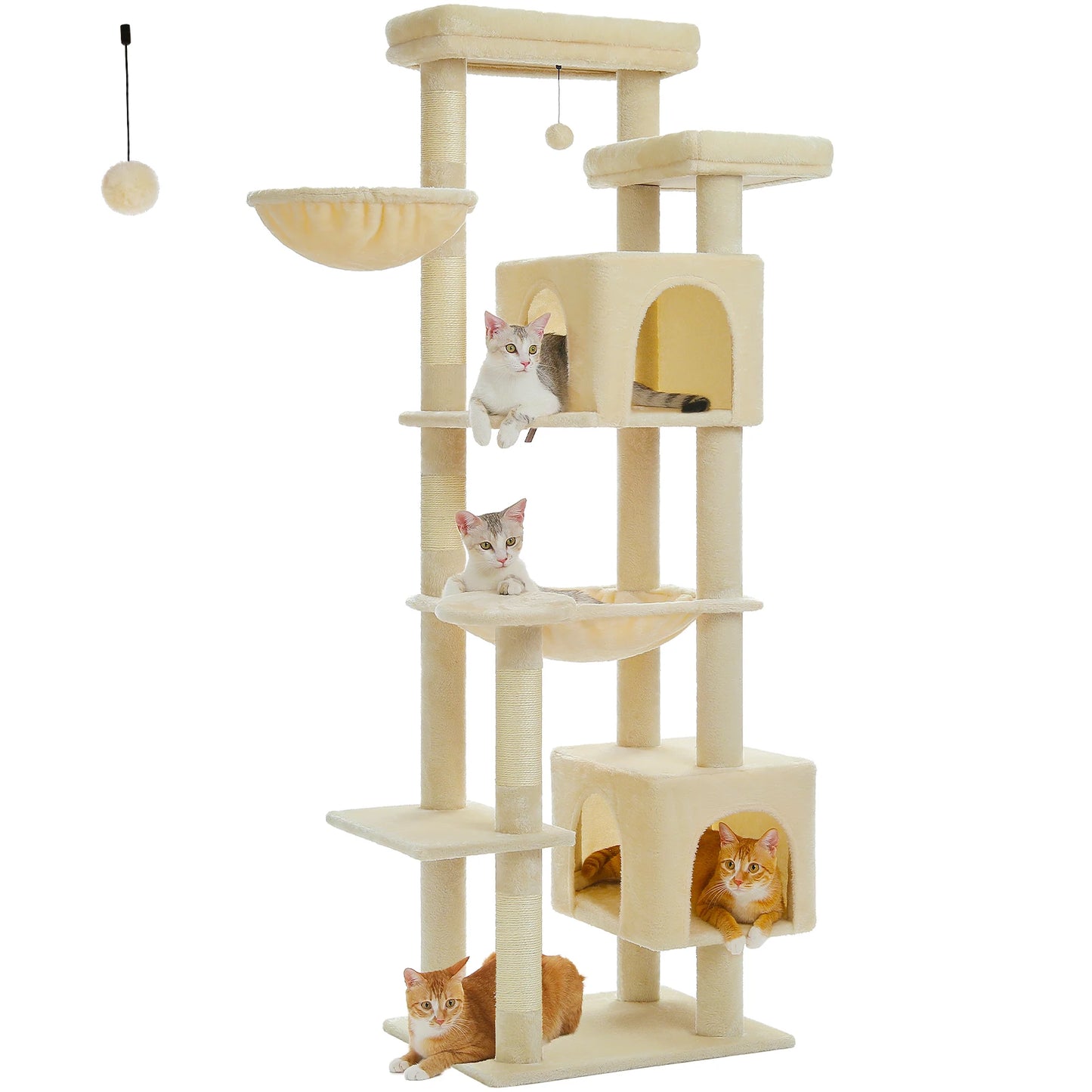 PEQULTICN Cat Tree Indoor Multi Level Tower With Scratching Posts