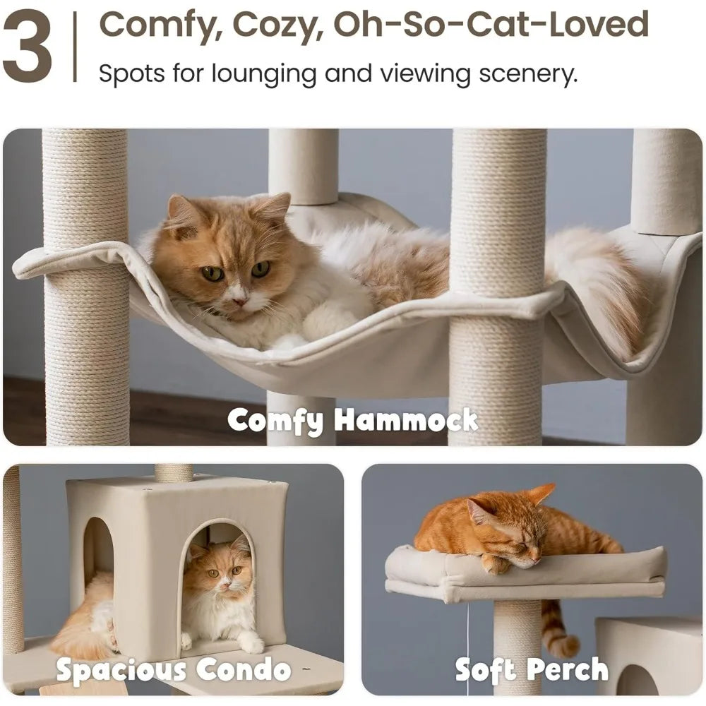 DAFIFY Multi Level Cat Tree With Perches And Hammock
