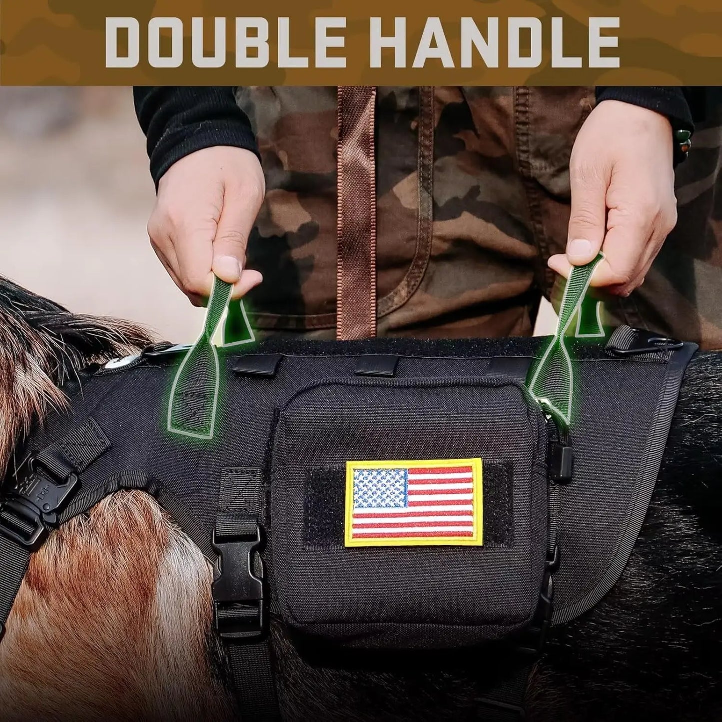 Tactical Dog Harness With Handle No Pull Adjustable Vest