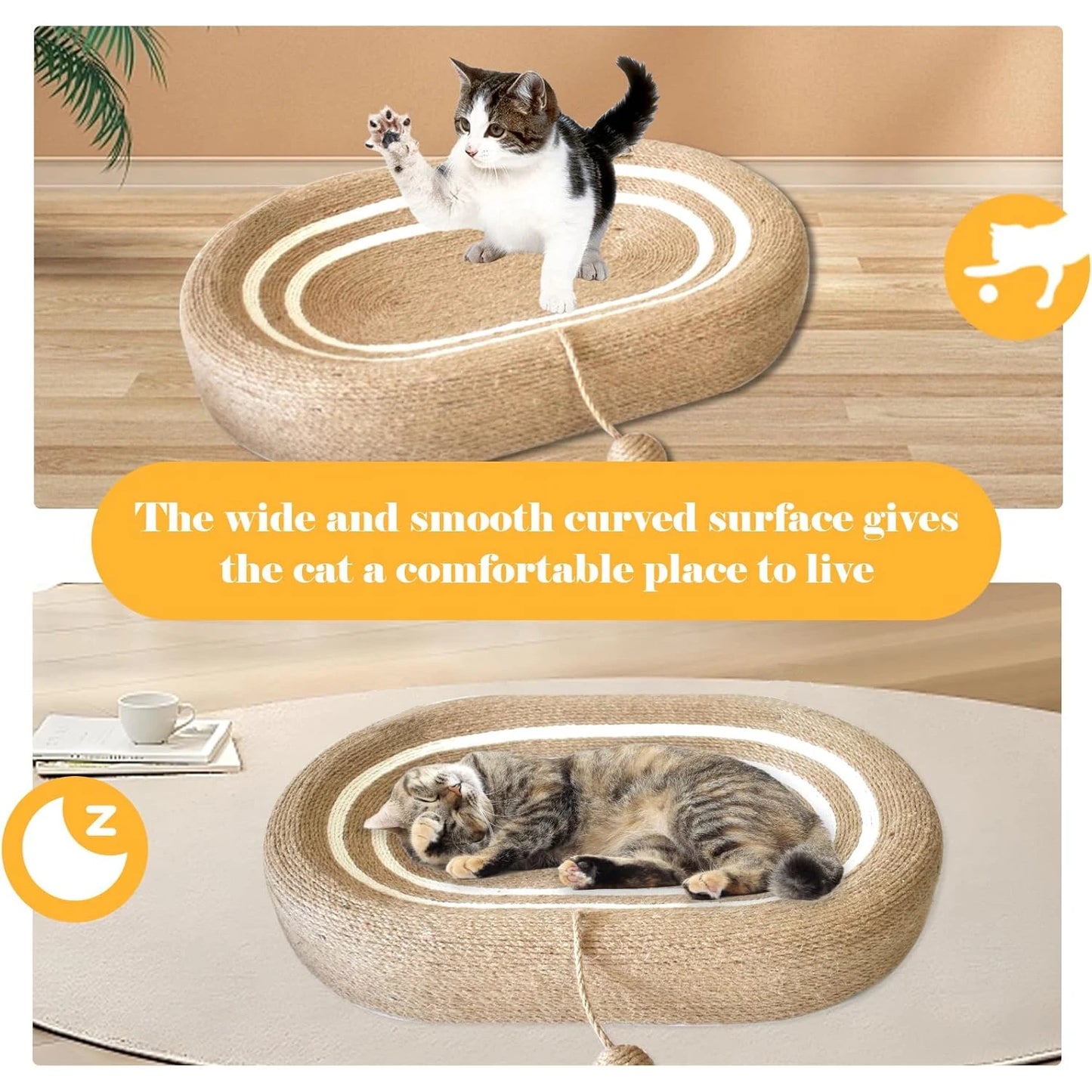 CN Cat Scratching Bed Sisal Scratching Pad Indoor Durable Sofa For Cats Premium Quality Eco Friendly