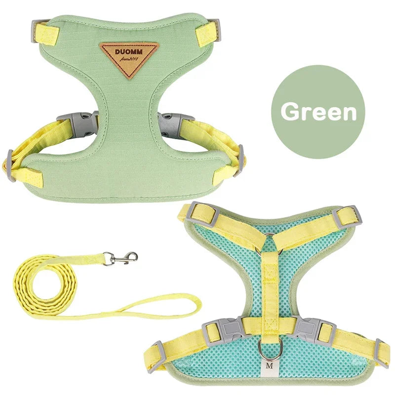 Puppy Harness and Leash Set, Breathable Pet Harness for Small and Medium-Sized Dogs and Cats