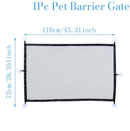Pet Dog Barrier Fences With 6pcs Hook Pet Isolated Network Stairs Gate New Folding Breathable Mesh Playpen For Dog Safety Fence