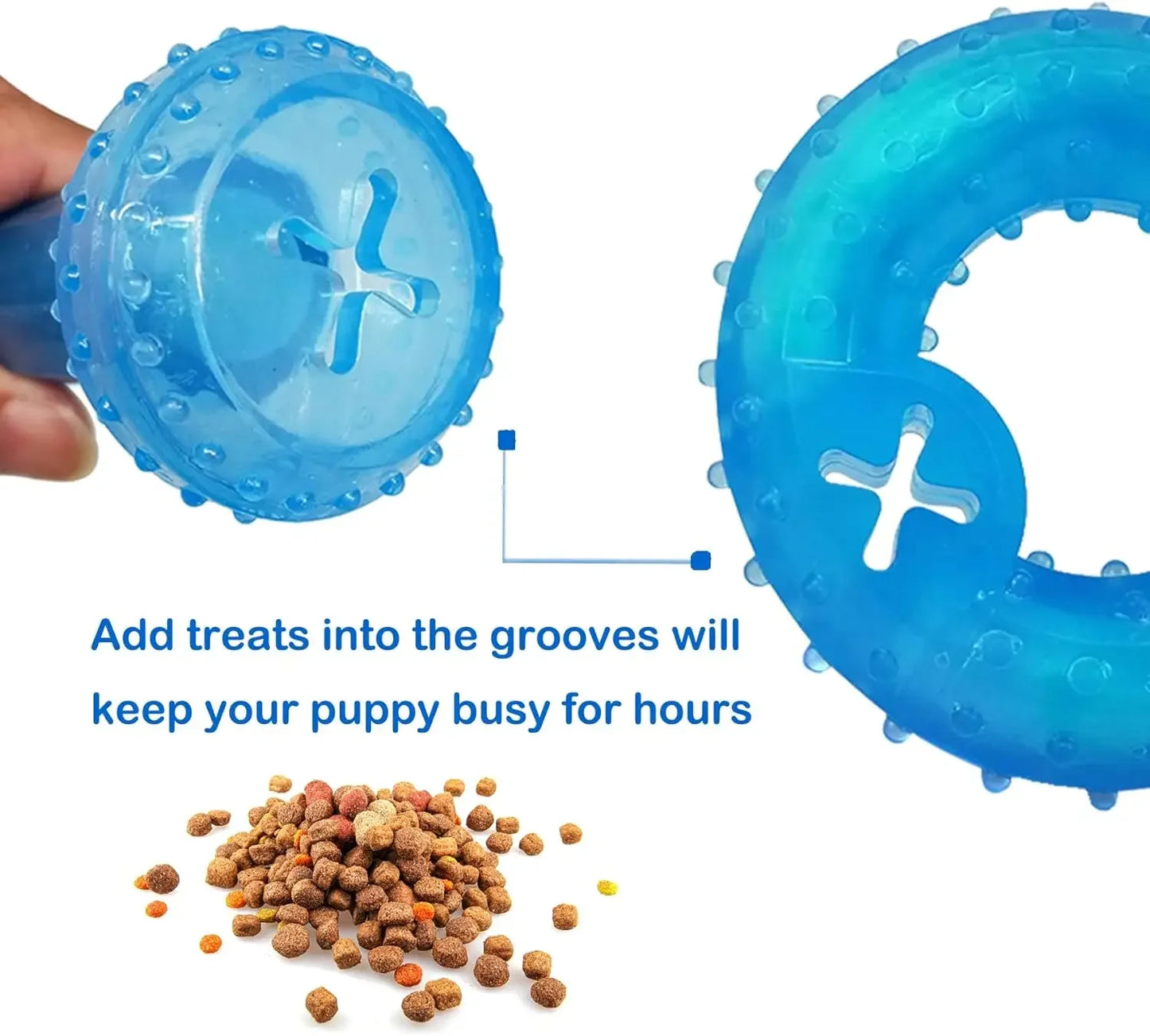 Summer Dog Chew Toys Teething Balls Durable Frozen Puppy Rubber Bone Toys Teeth Cleaning Bones Chewing Training Pet Supplies
