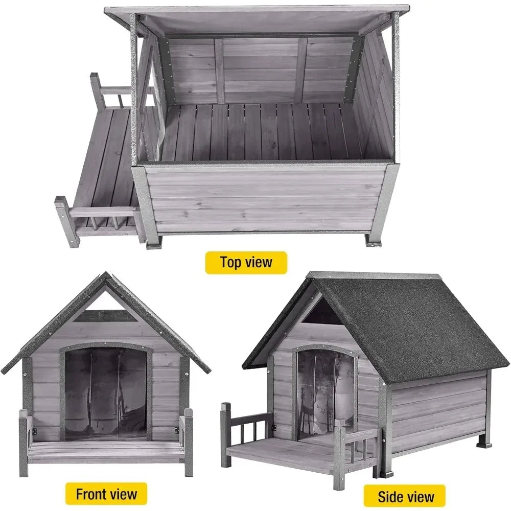 Dog House Outdoor - Weatherproof Anti-Chewing Iron Frame Kennel for Large Breed Dogs | Customized