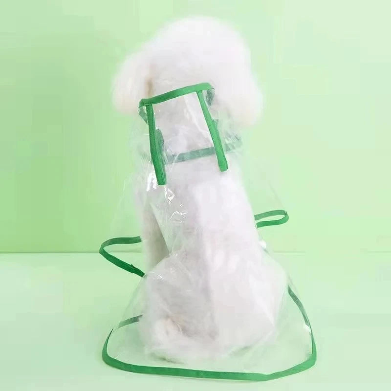 Transparent Hooded Dog Raincoat Waterproof Poncho