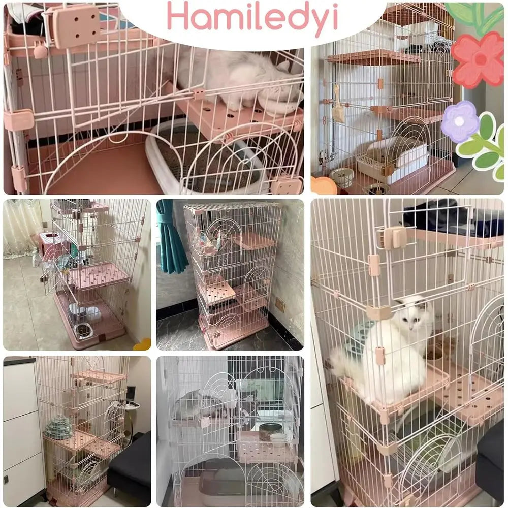 Durable Metal Cat Playpen With Platforms And Ramp