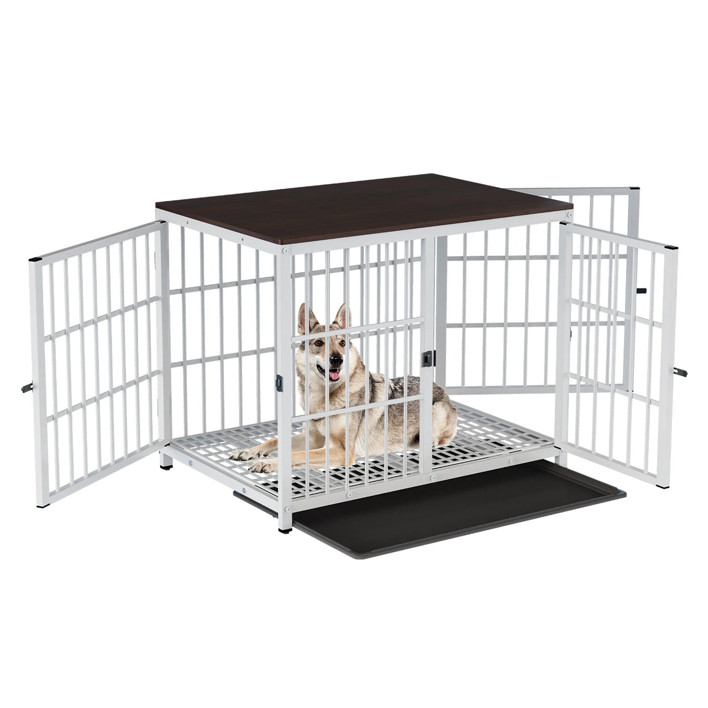 BINGOPAW Heavy Duty Dog Kennel End Table Crate Three Doors