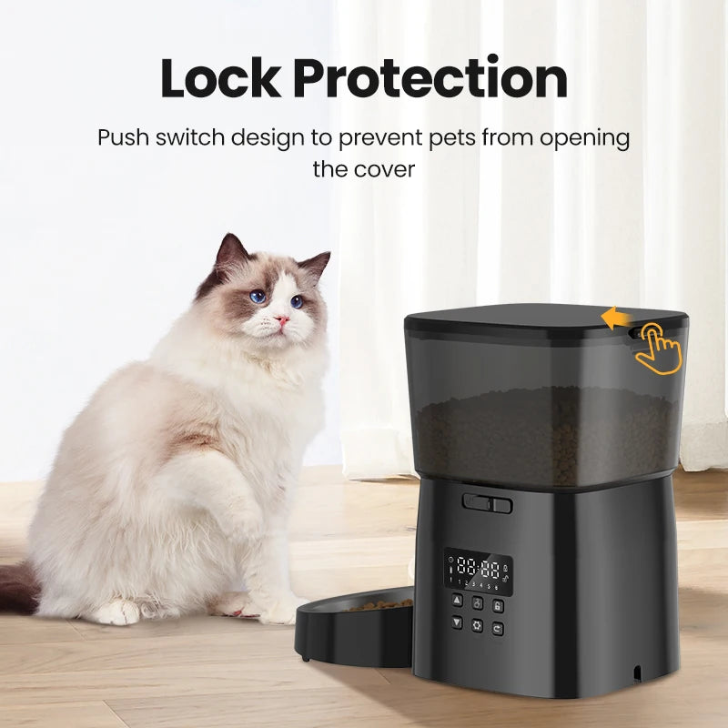 ROJECO Automatic Cat Feeder Kibble Dispenser With Smart Control