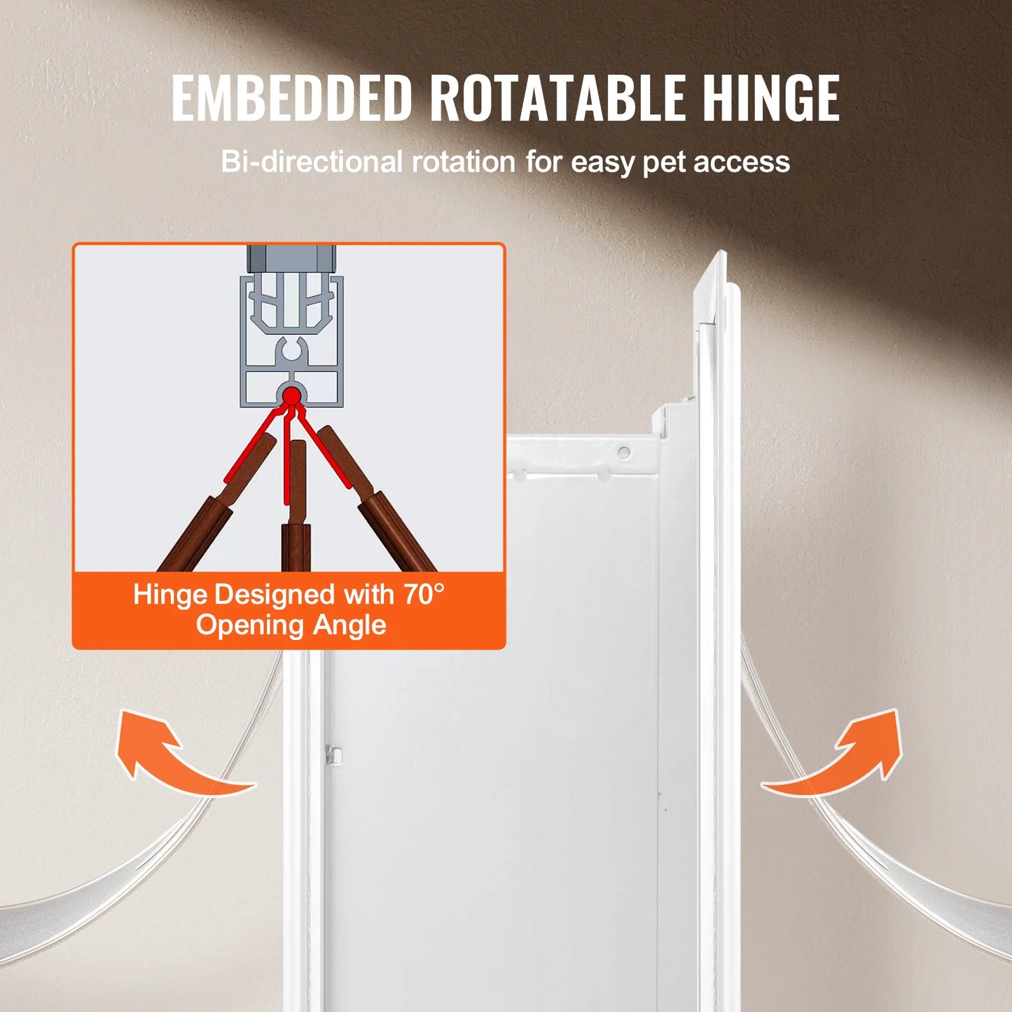 NONEDogDoor Metal Frame Pet Door With Lock 3Flap System