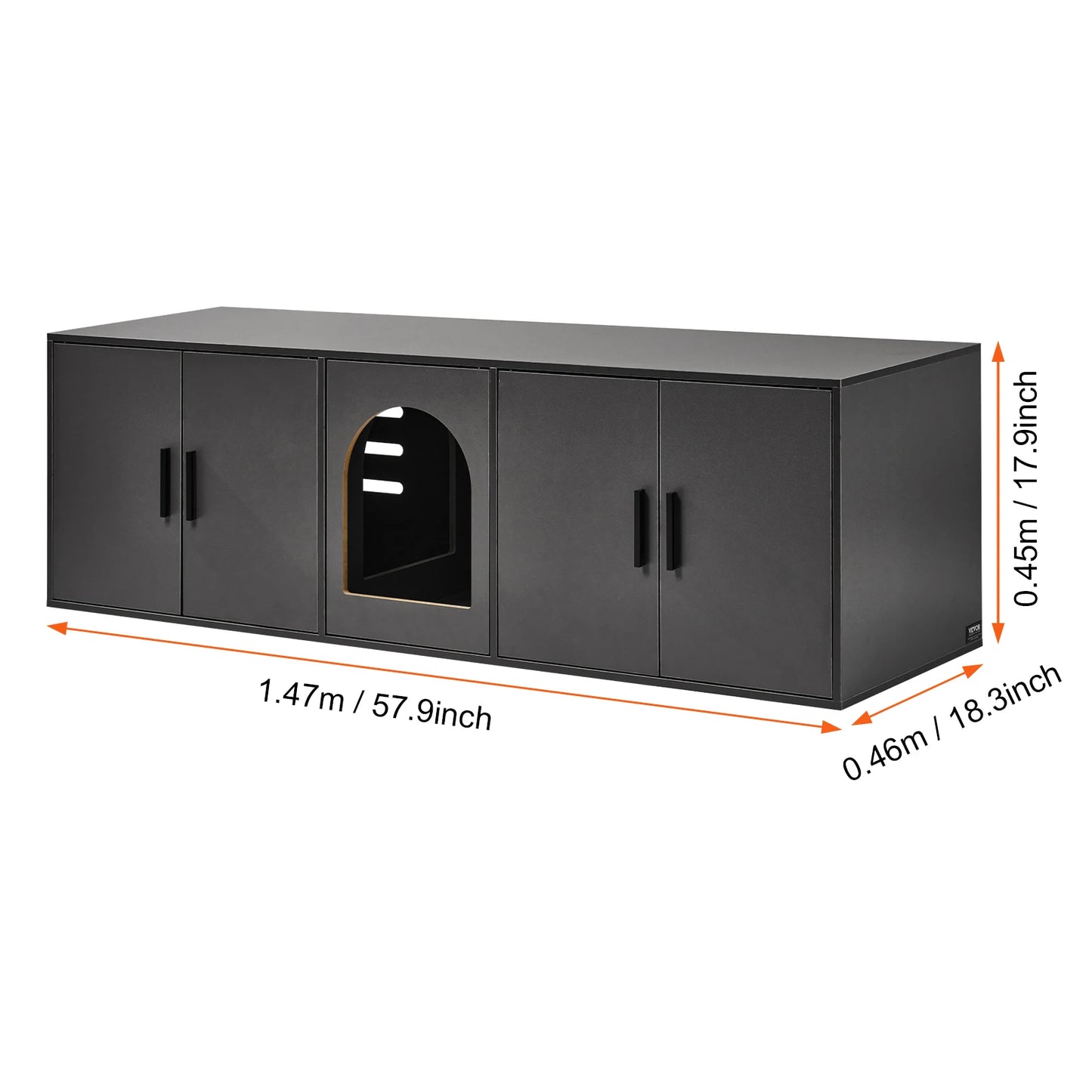 SucceBuy Cat Litter Box Enclosure For Two Cats Cabinet