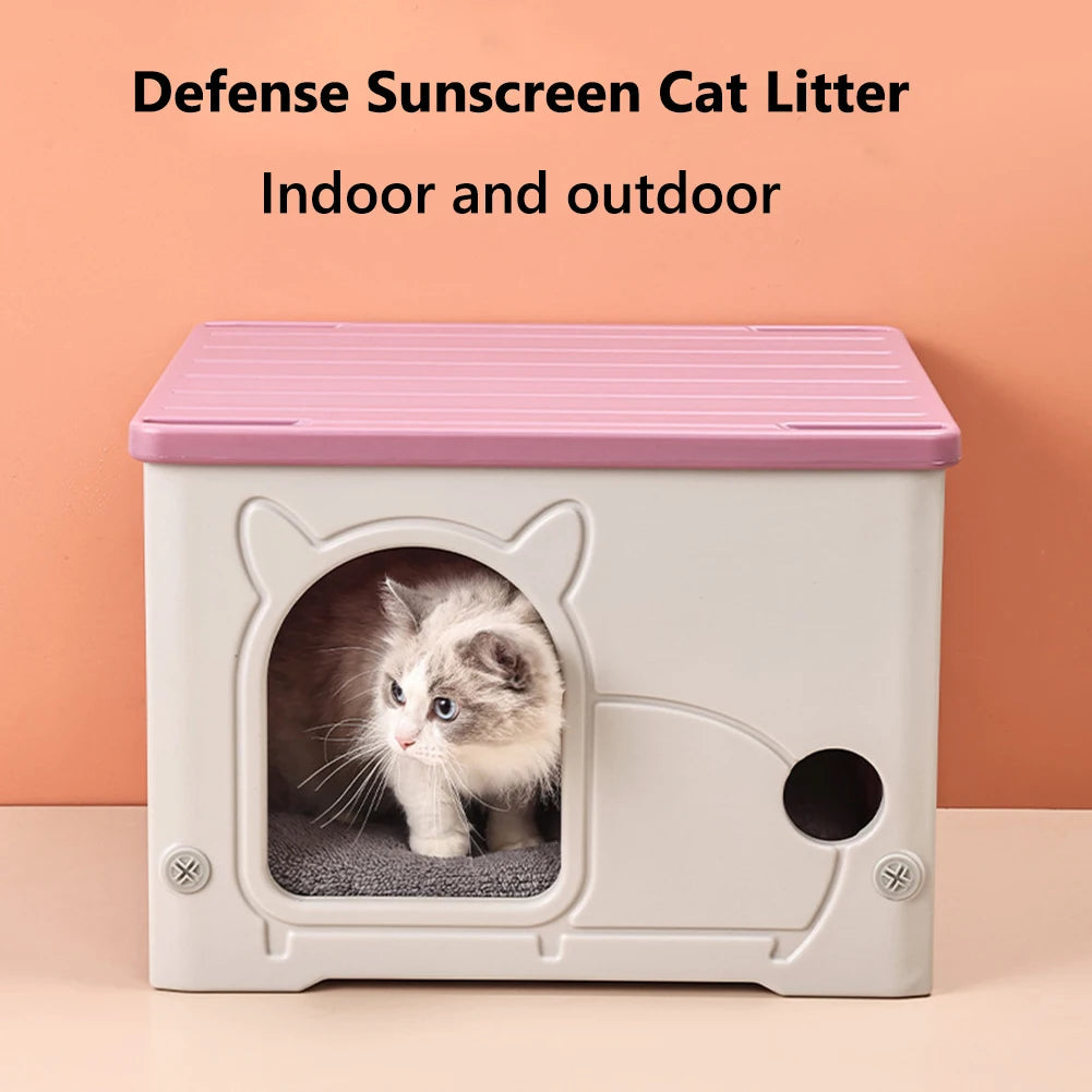 Alloet Outdoor Cat House Weatherproof Cozy Shelter For Small Pets