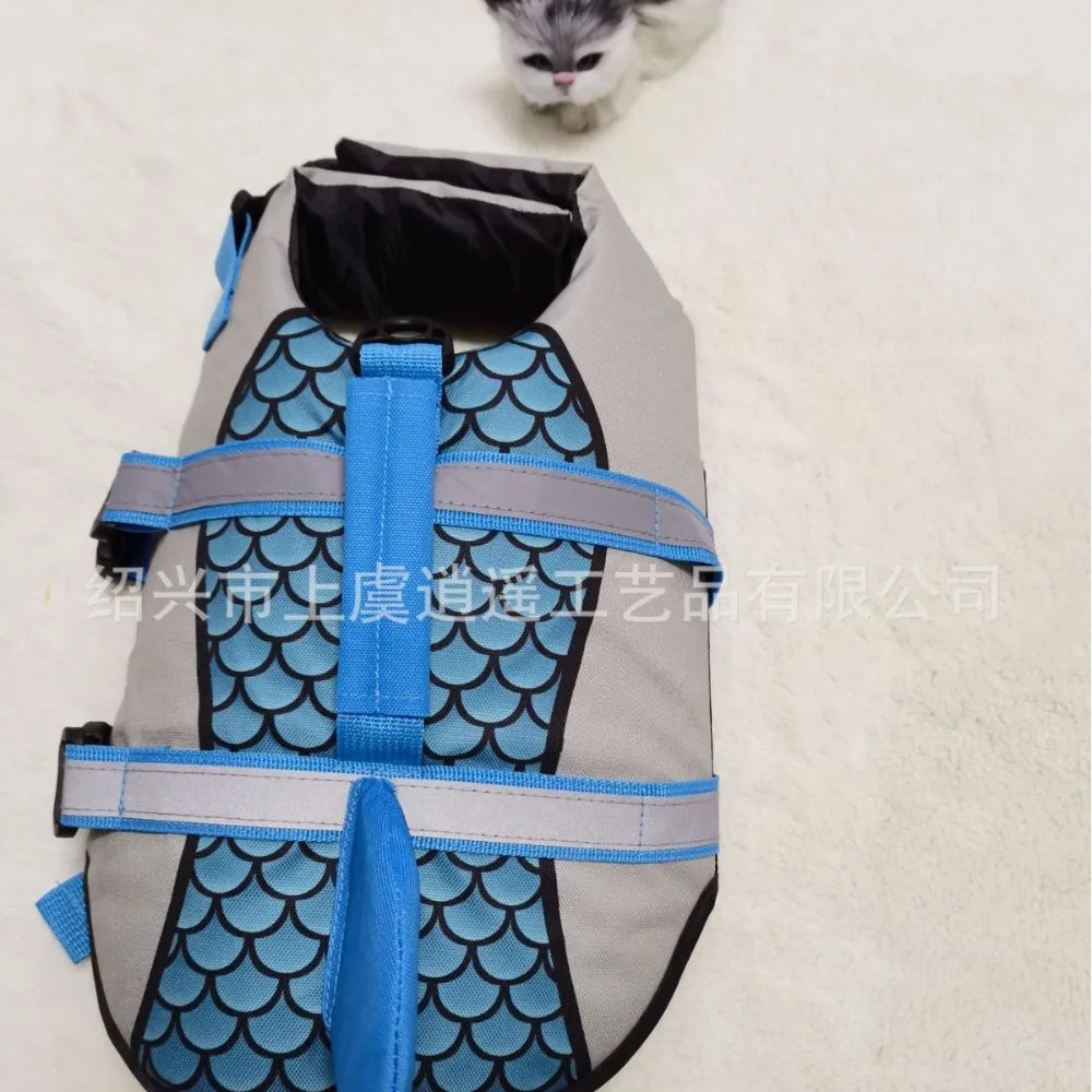 Dog Life Jacket With Enhanced Buoyancy And Handle
