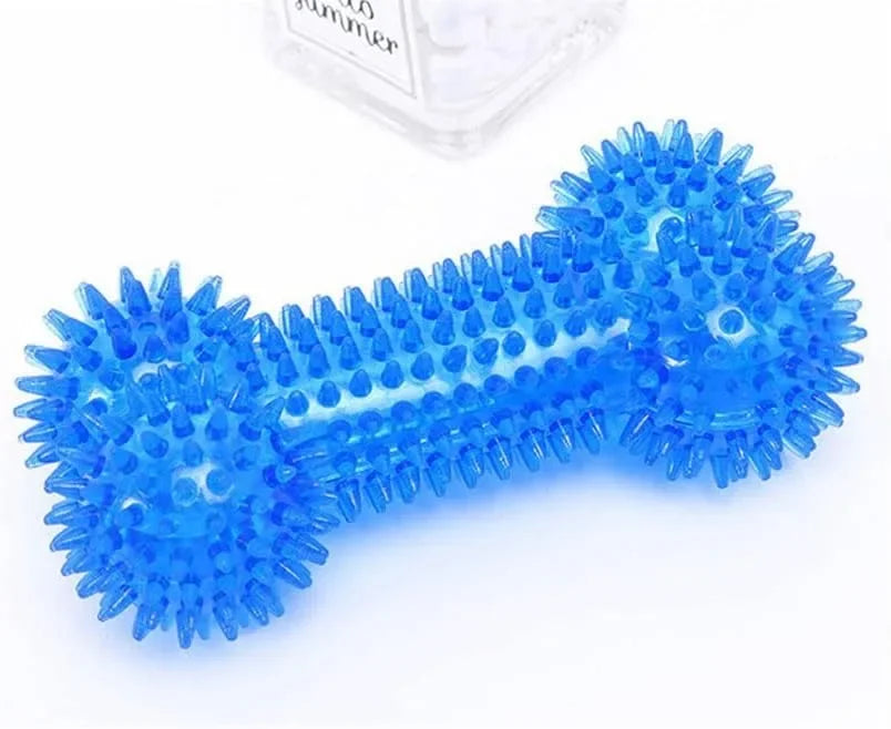 Summer Dog Chew Toys Teething Balls Durable Frozen Puppy Rubber Bone Toys Teeth Cleaning Bones Chewing Training Pet Supplies