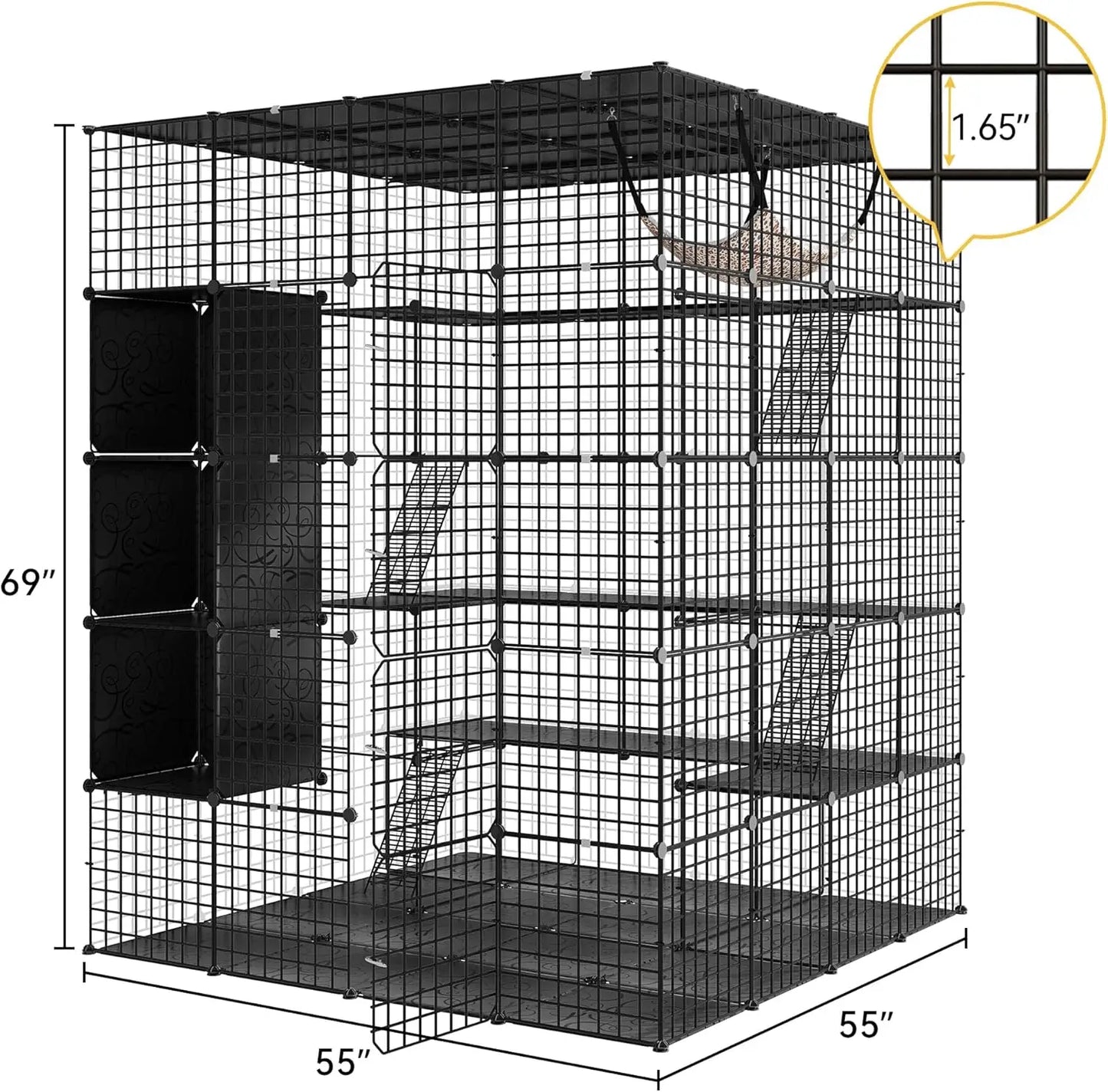 LARGE CAT CAGE INDOOR KITTEN ENCLOSURE DIY PLAYPEN CATIO HAMMOCK FOR ONE TO FOUR CATS