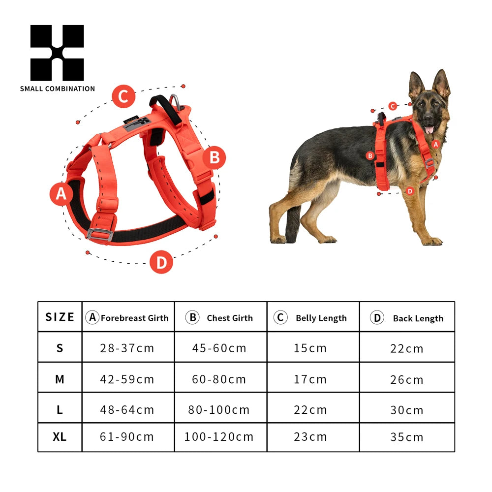 Small Combination No Pull Reflective Adjustable Dog Harness Vest
