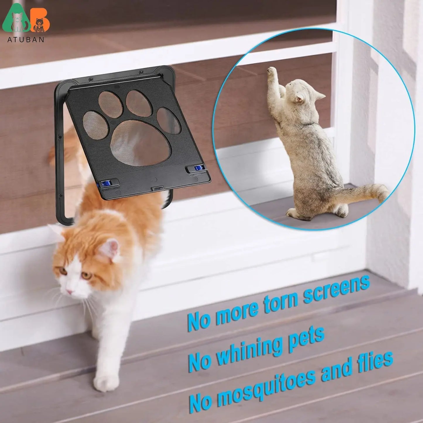 ATUBAN Magnetic Pet Screen Door For Cats And Small Dogs