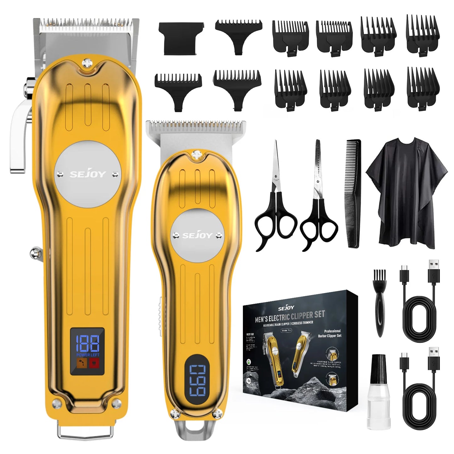 Sejoy Professional Hair Clipper Set For Men Cordless Rechargeable