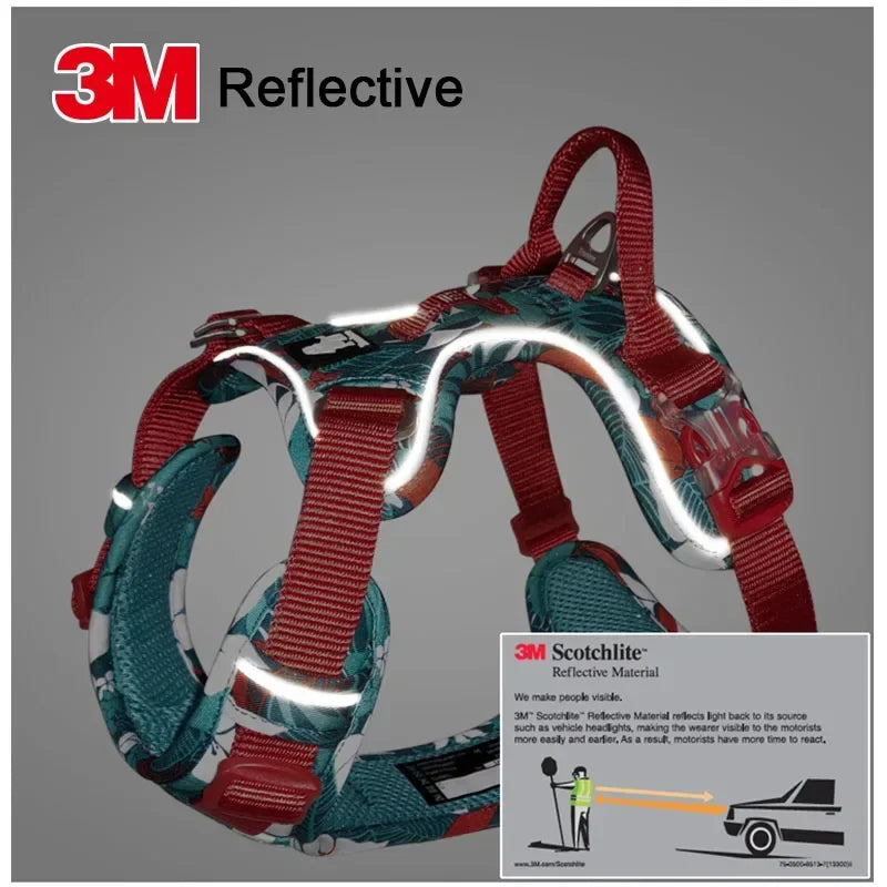 TRUELOVEB Explosion-Proof Dog Harness Camouflage Reflective Nylon