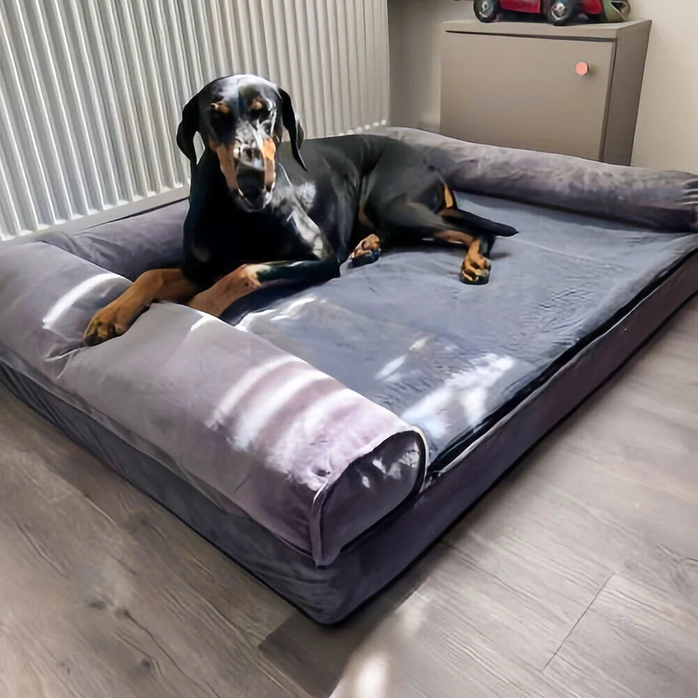 BORWARTCN Calming Orthopedic Memory Foam Dog Bed With Durable Waterproof Cover For Joint Support