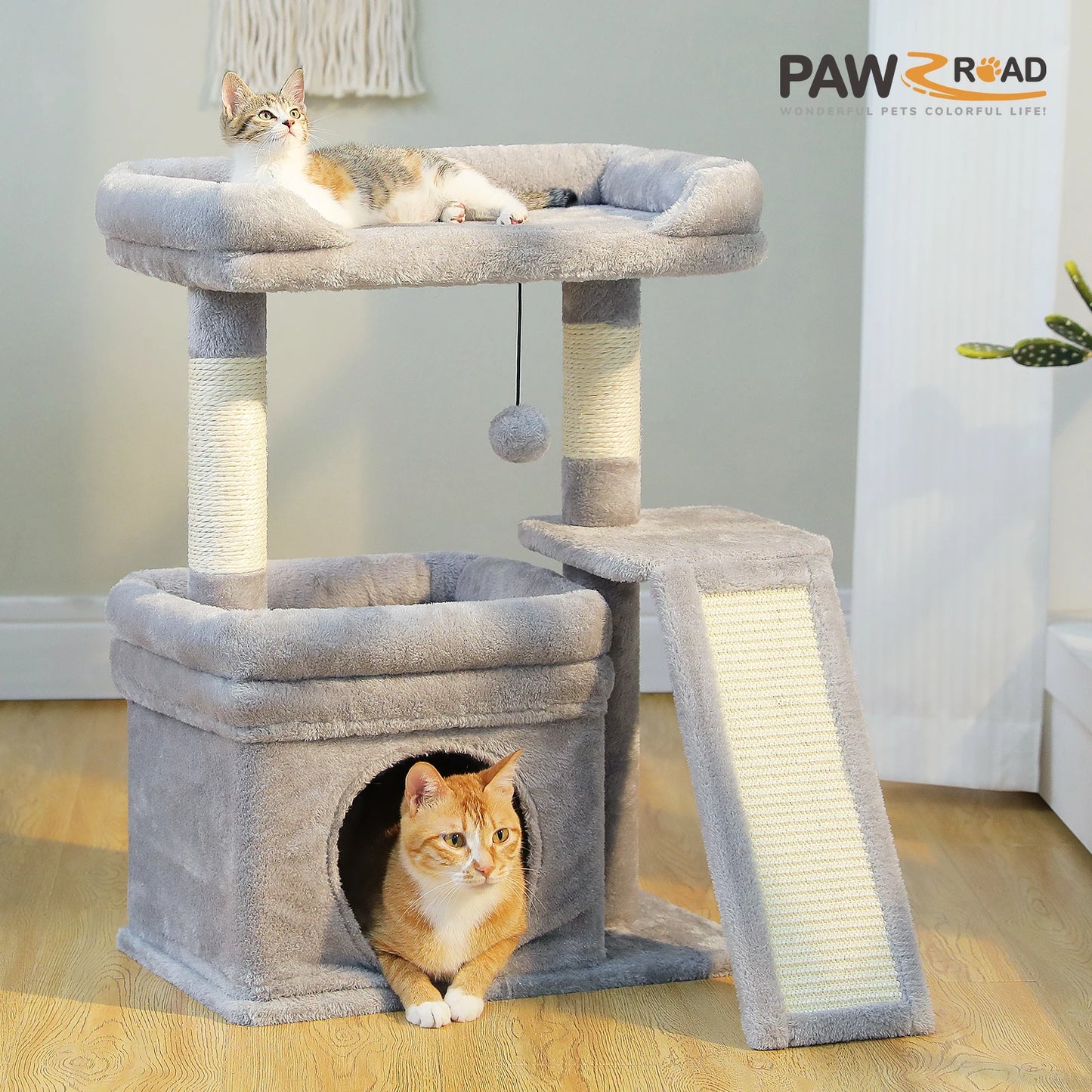 PAWZ Road Small Indoor Cat Tree with Three Tiers