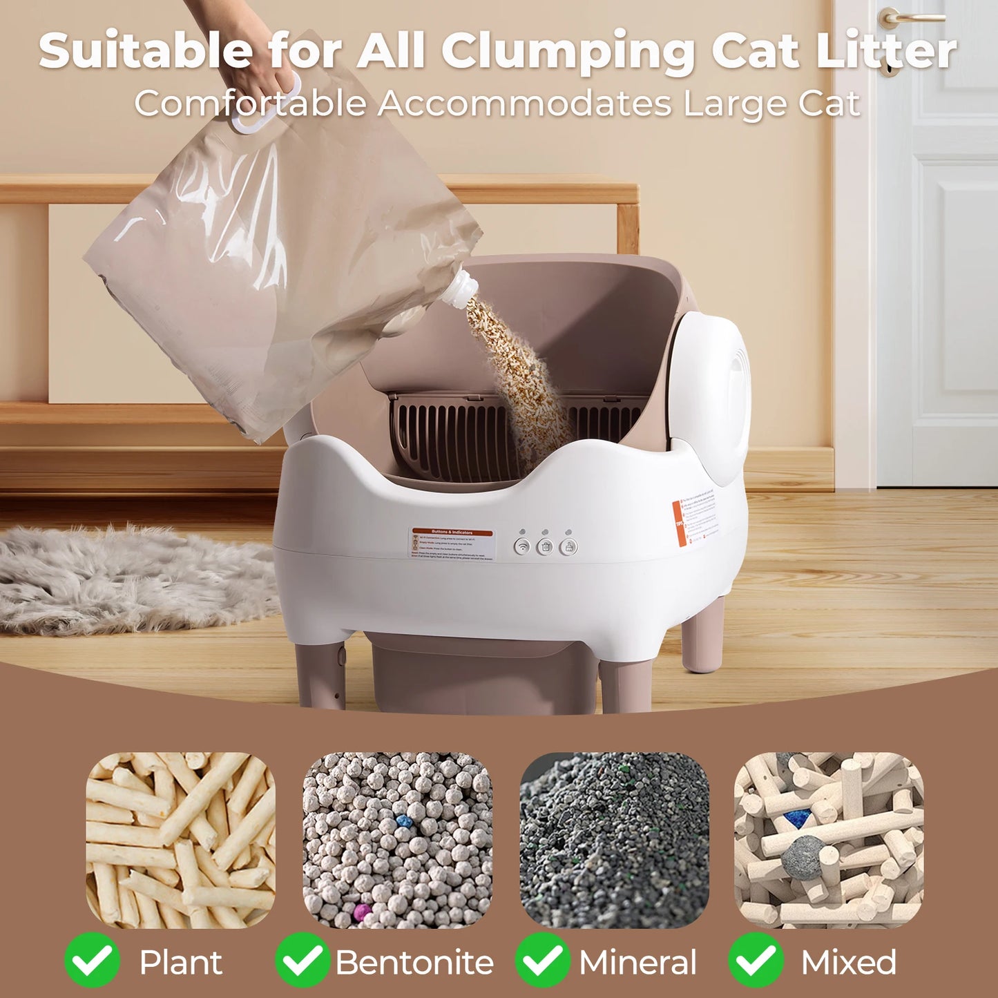 Lunapurr SelfCleaning CatLitter Box With AppControl OdorEliminatingTechnology System