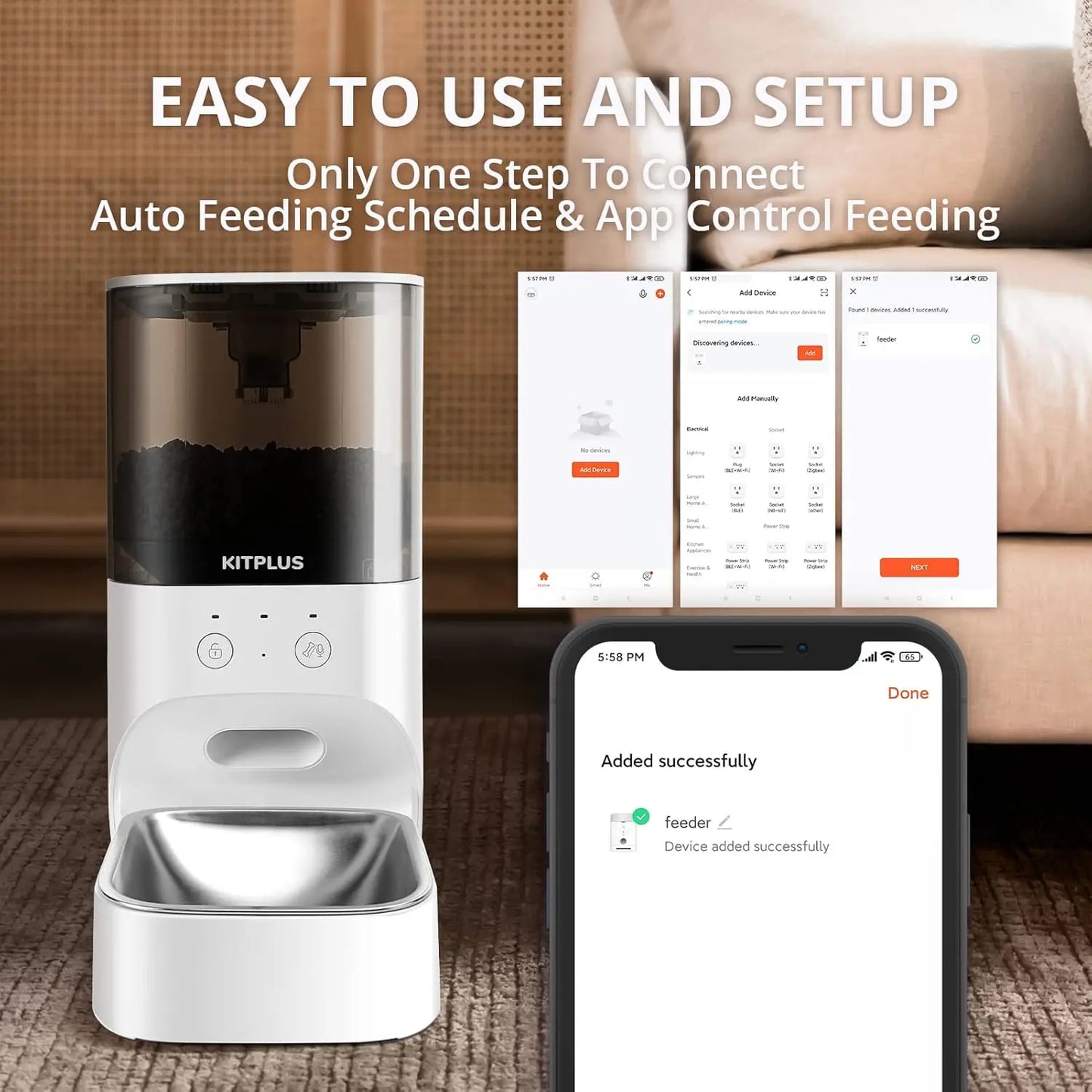 Automatic Cat Feeder With Timed App Control And Lock Lid