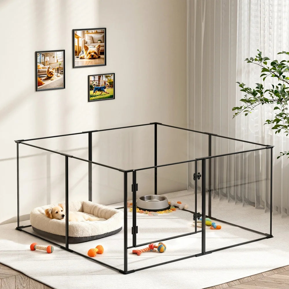 Borwar Acrylic Dog Playpen Enclosure For Indoor Pets And Cats