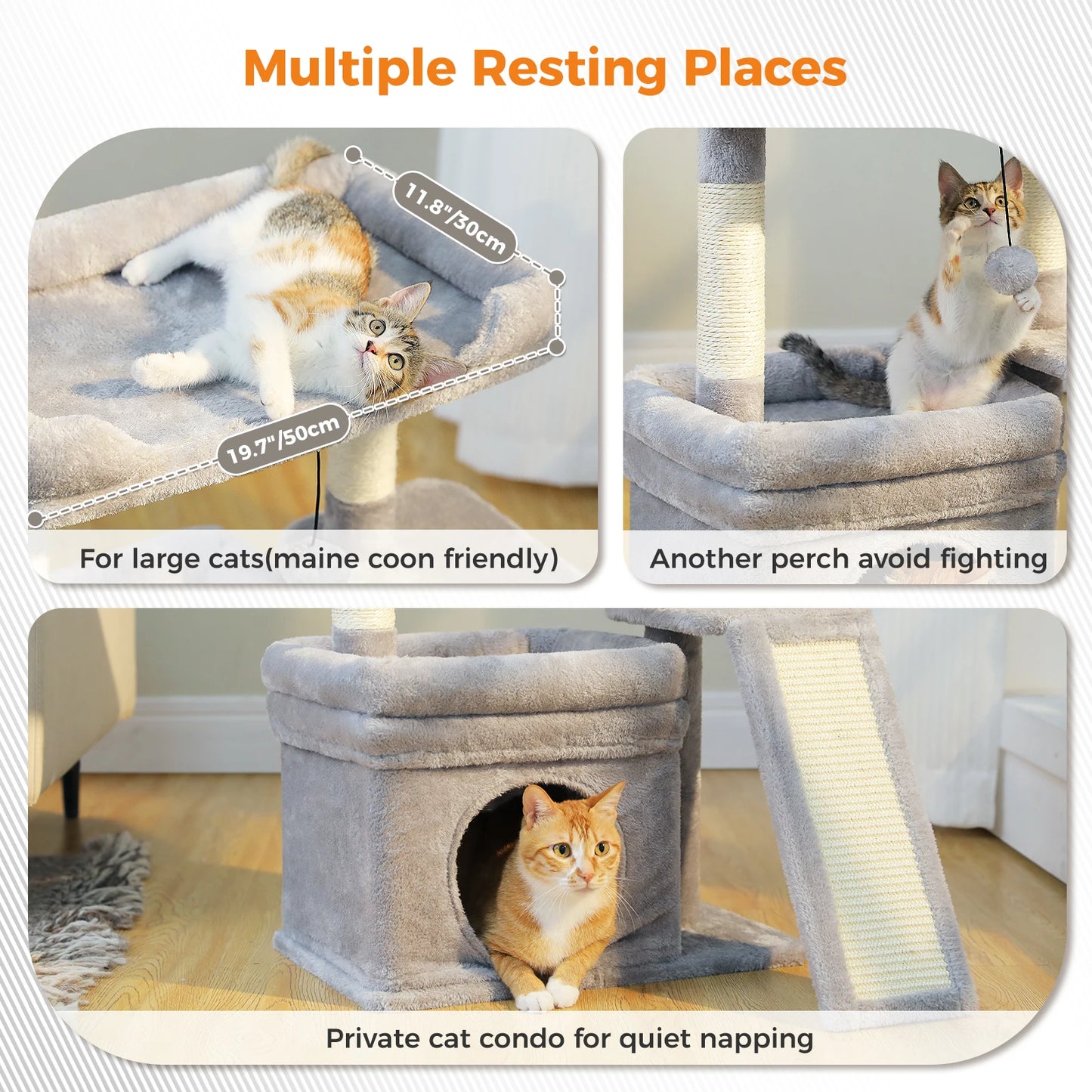 PAWZ Road Small Indoor Cat Tree with Three Tiers