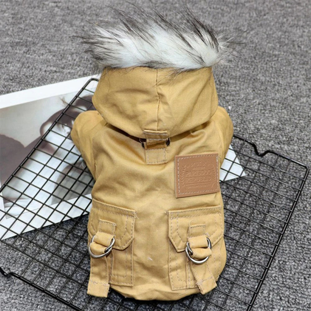 Dog Winter Coat With Hood And Plush Lining