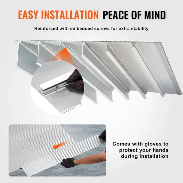 VEVOR Door Threshold Ramp, 2' Rise, 800 lbs Load Capacity, Door Ramp for Wheelchairs, Aluminum Threshold Ramp for Doorways, Adju