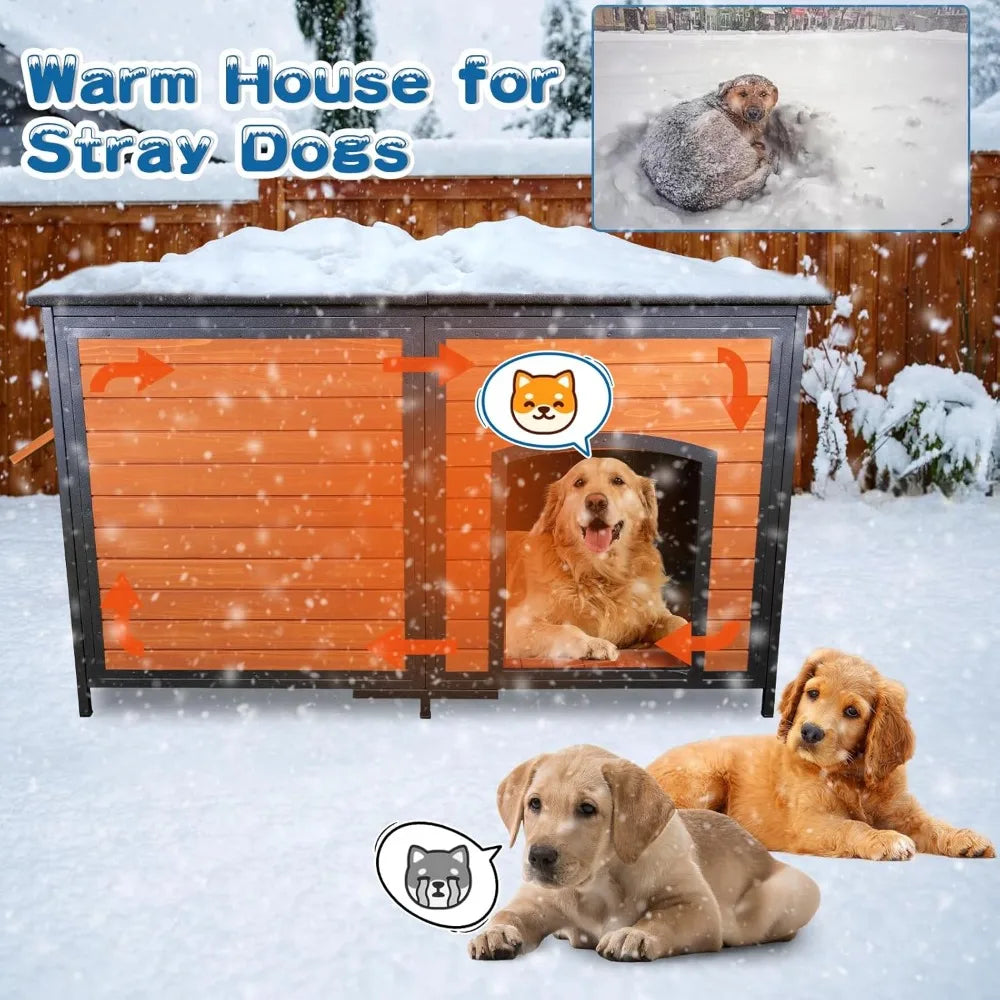 All-Weather Insulated Outdoor Dog House with Foam Insulation