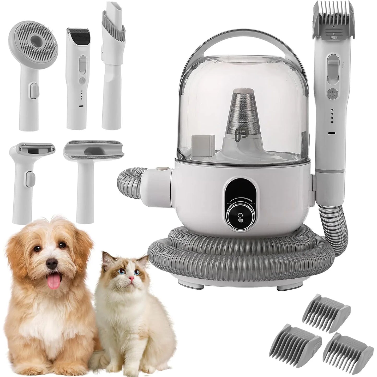 DishyKooker Pet Grooming Kit With Quiet High Suction Vacuum And Five Tools For Pets