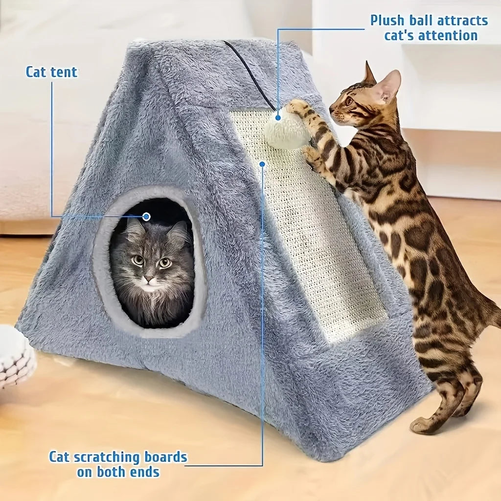 Zhejiang Cat Bed With Plush Toy Ball And Scratching Board For Entertaining Cats At Home