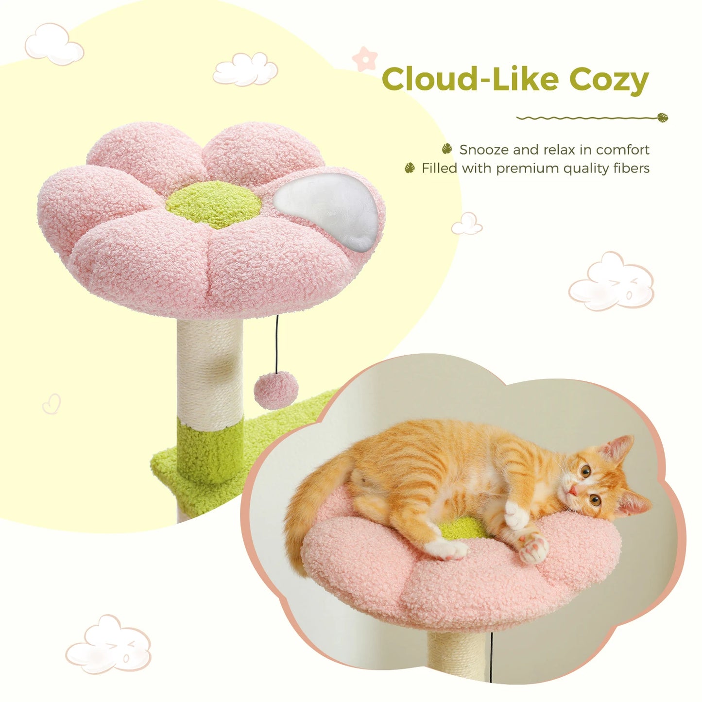 PAWZ Road Flower Cat Tree Multi Level Cat Tower Sisal