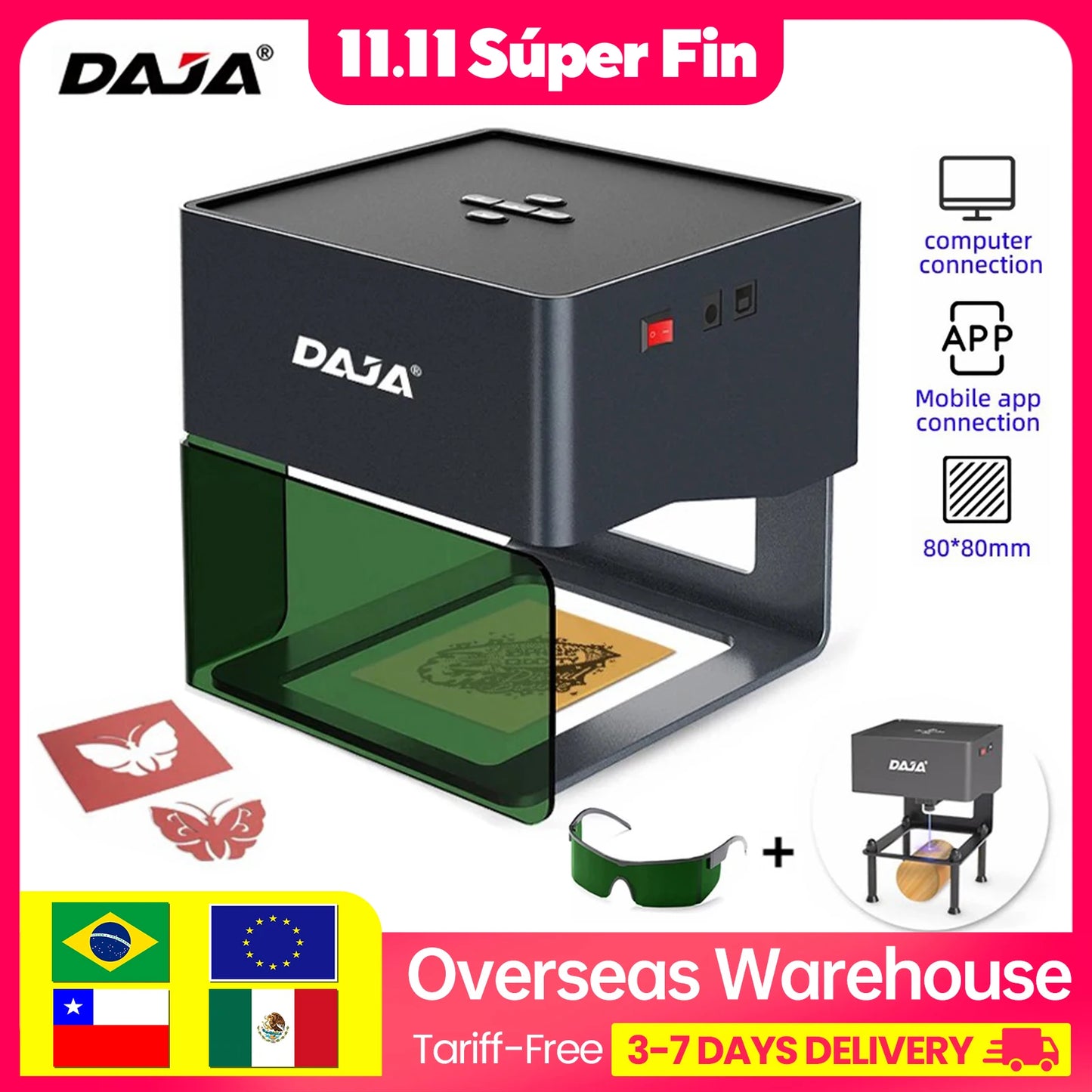 DAJA DJ6 Mini Portable Laser Engraver Bluetooth CNC