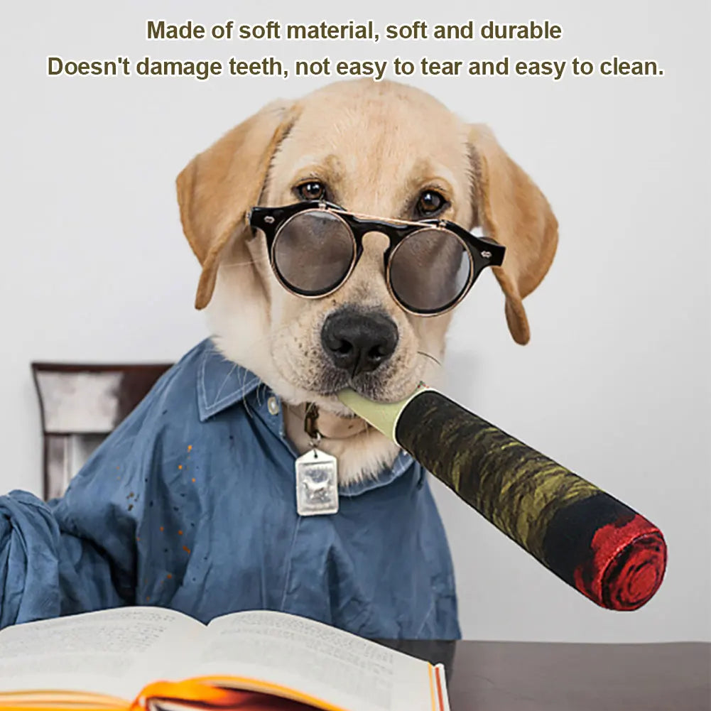 Interactive Dog Sound Toy Simulation Cigar Plush Pet Toy Creative Chew Toy Dog Teething Toys for Small Medium Large Dogs