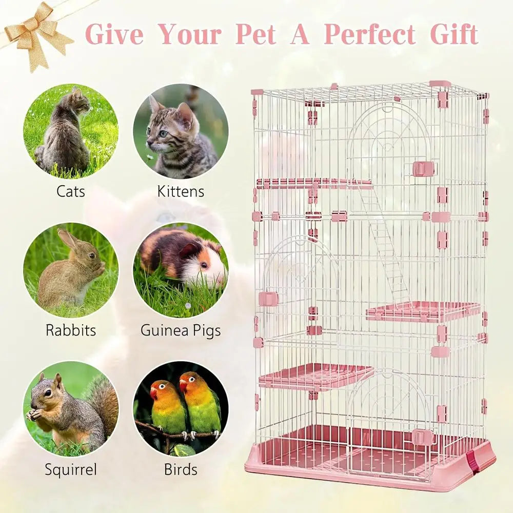 Durable Metal Cat Playpen With Platforms And Ramp