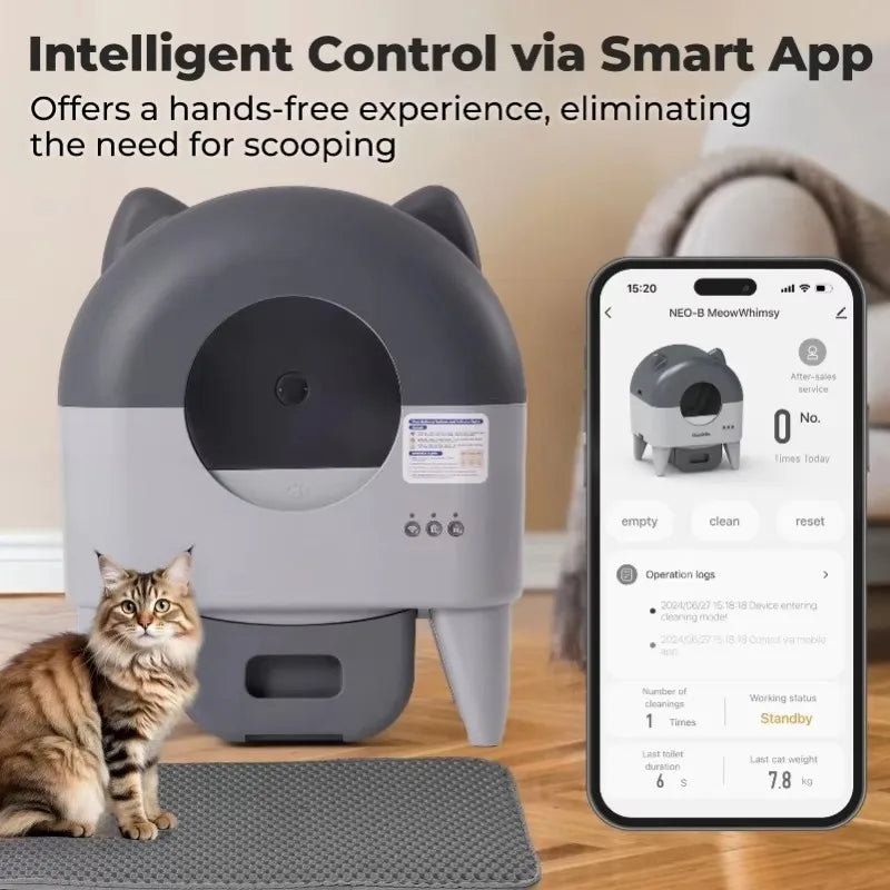 Lunapurr Automatic Self Cleaning Cat Litter Box With App Control For Multi Cat Compatibility
