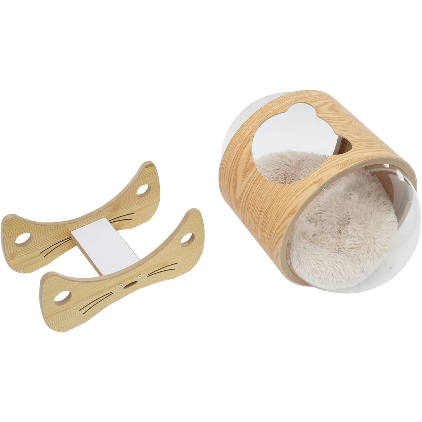 Guangdong Premium CatPod Bed With SolidWood Frame And ClearAcrylicDome ForPetComfort