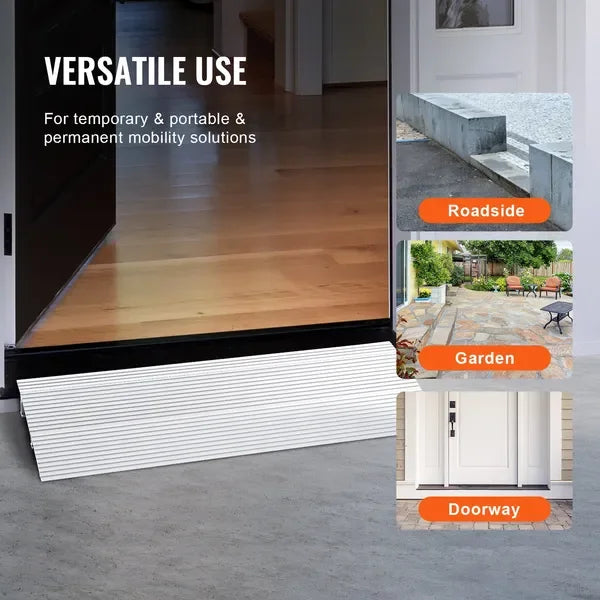 VEVOR Door Threshold Ramp, 2' Rise, 800 lbs Load Capacity, Door Ramp for Wheelchairs, Aluminum Threshold Ramp for Doorways, Adju