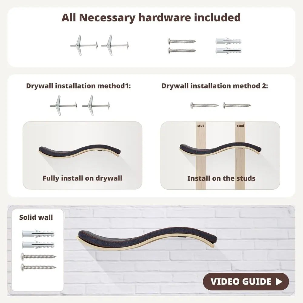 XMSJ Comfortable Cushion Wave Bed Wall Mounted Cat Perch