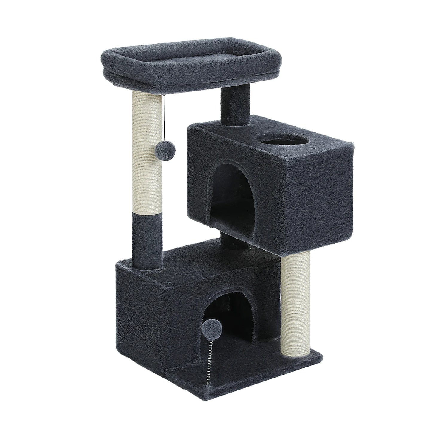 Small Cat Tree Cat Tower with Natural Sisal Scratching Post,Spacious Top Perch,Privite Cat Condo Perfect for Indoor Cats,Cat Toy